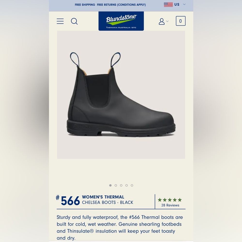 Chelsea Blundstone black boots size 7. Worn once. (I’m no longer a size 7)